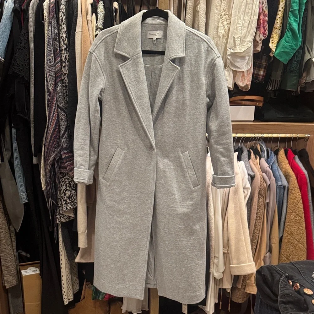 NWT Michael Stars Heather Grey Torres Terry Overcoat - Picture 7 of 7